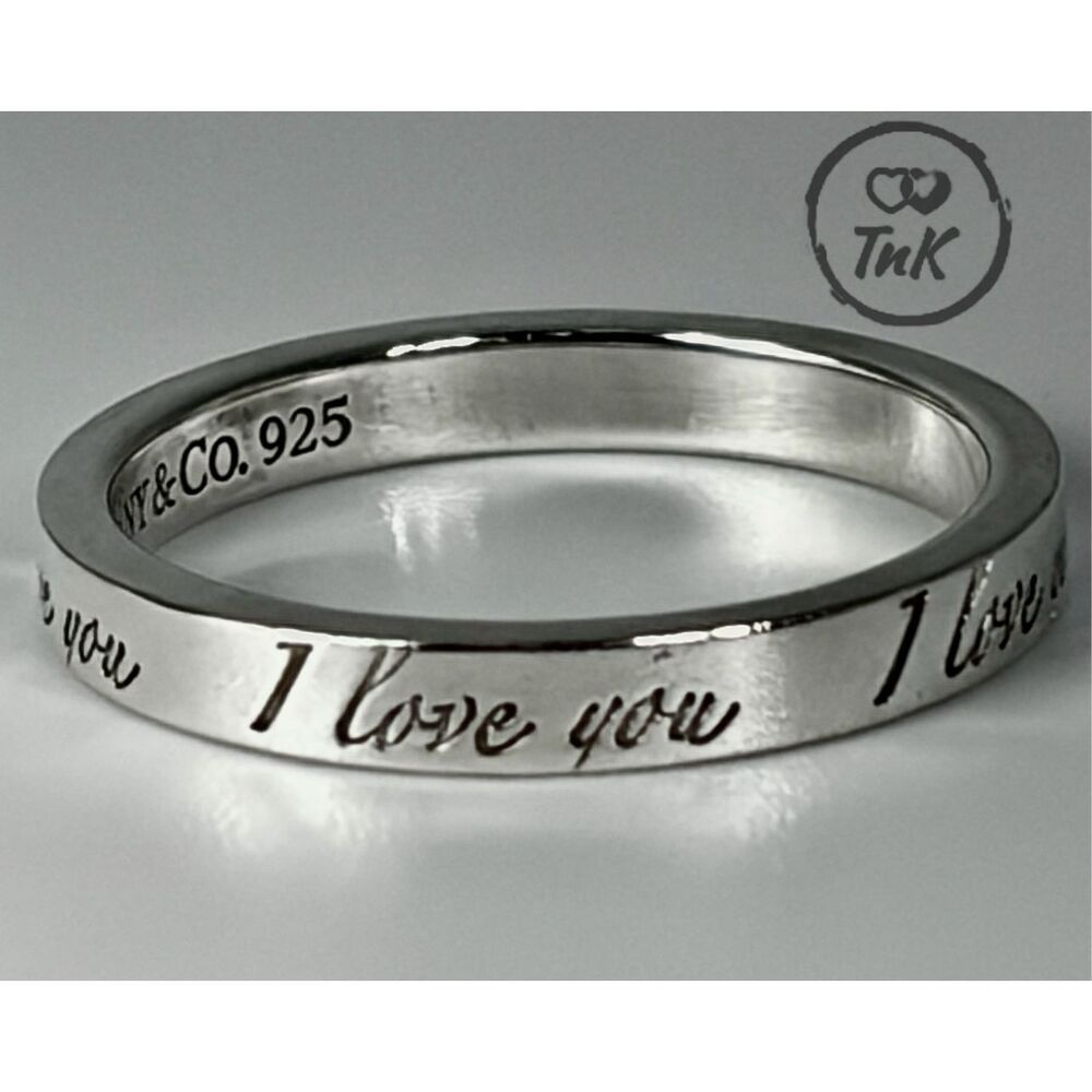 Tiffany Retired Notes "I Love You" Ring - Sterling Silver - Size 6.75 - Picture 14 of 16